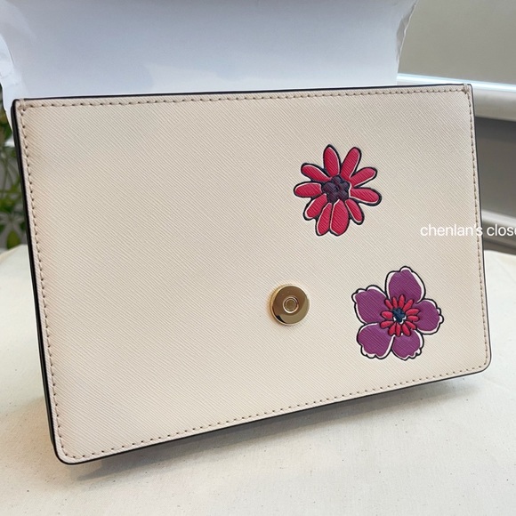 🌈NeW! Tory Burch Emerson Applique Flap Floral Shoulder Bag - Picture 8 of 13